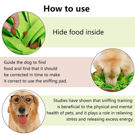 Pet Snuffle Mat for Dogs, Interactive Feed Game for Boredom, Encourages Natural Foraging Skills for Cats/Dogs Bowl