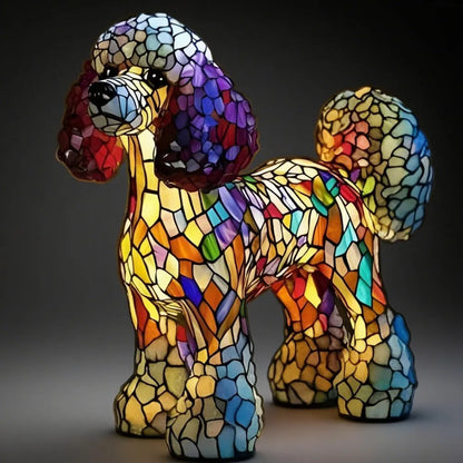 LED Night Light Glowing Dog. Series Artistic Animal Statue. French Bulldog, Labrador Retriever, Golden Retriever. Resin Ornaments