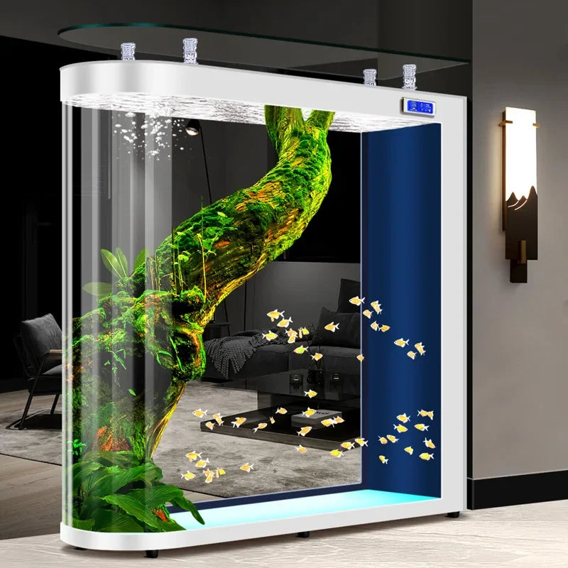 A139 Fish tank living room, floor partition glass aquarium. Household medium and large screen self-circulation free water change