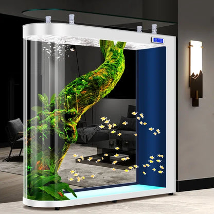 A139 Fish tank living room, floor partition glass aquarium. Household medium and large screen self-circulation free water change