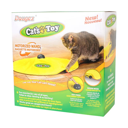 Interactive Pet Toy For Cat/Kitty. 4 Speeds Motion. Undercover Mouse Fabric Moving Feather. Electric Cat Toy Plate Automatic