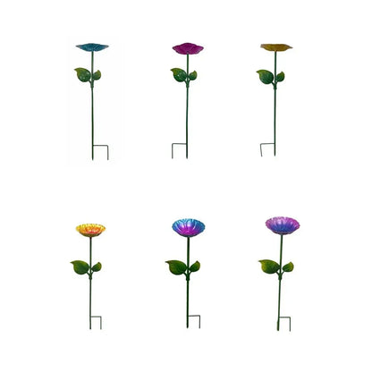 Bird Food/Water Bowl. Iron Flower Shaped Bird Bath. Large Capacity, Durable Bird Feeding Dish. Convenient Bird Bathtub for Yard/Courtyard