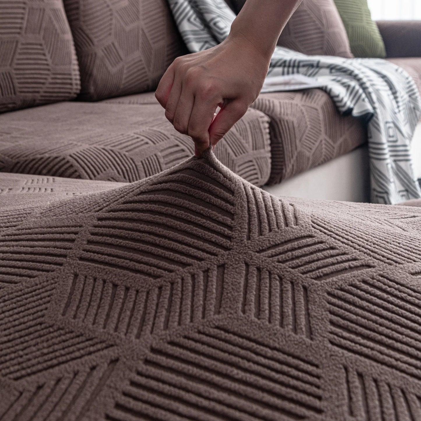 1Piece Universal Stretch Sofa Cover. Cushion Cover, For Living Room. Pet Friendly