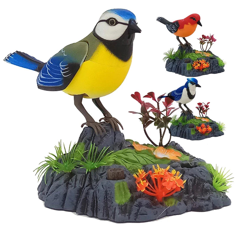 Sound Voice Control, Electric Bird Toy. Electric Simulation Induction Bird Cage toy.