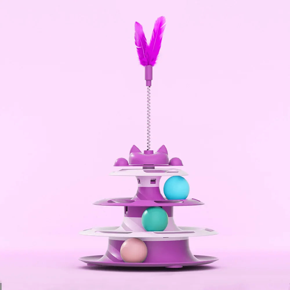 Cat Toys, Self-Entertainment. Relieves Boredom. Cat Turntable with Funny Cat Stick and Balls