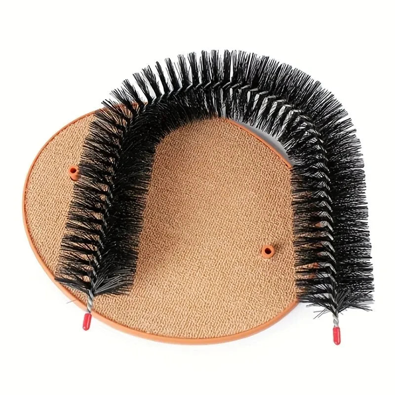Cat Toy Arch. Self Groome, Pamper Feline with A Massage. Grooming /Rubbing Brush with Scratching Pad . Toy for Cats. Interactive Toys