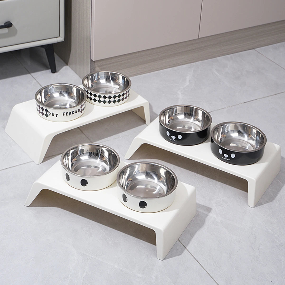 Elevated Dog Feeder Bowls. Raised Stand with Double Stainless Steel Food & Water Bowls For Small ,Medium & Large Dogs & Cats