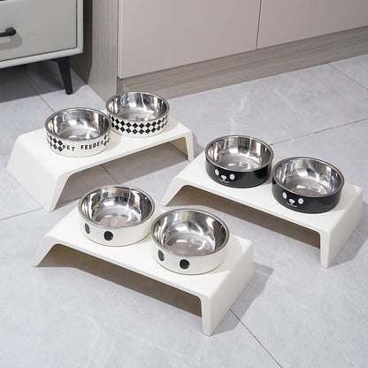 Elevated Dog Feeder Bowls. Raised Stand with Double Stainless Steel Food & Water Bowls For Small ,Medium & Large Dogs & Cats