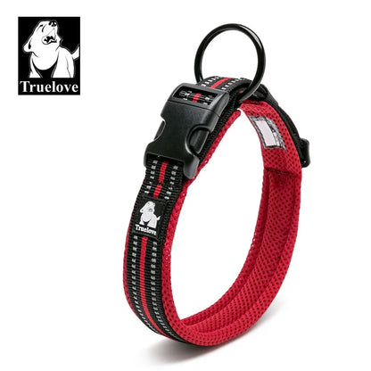 Truelove Pet Dog Collar Nylon Adjustable Webbing Padded, Reflective, Durable, Heavy Duty