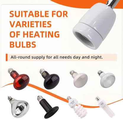 Reptile Heat Lamp Holder. Heating Lamp with Temperature Controller. Ceramic Bracket for E27 Bulb