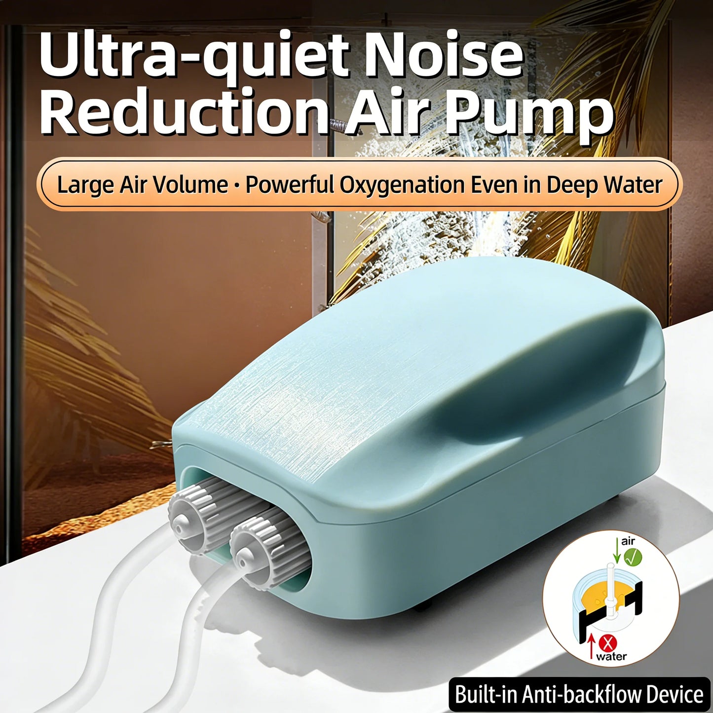 Aquarium Oxygen Air Pump Compressor Charging Silent USB with Battery Portable Oxygenator 2000mA Outdoor