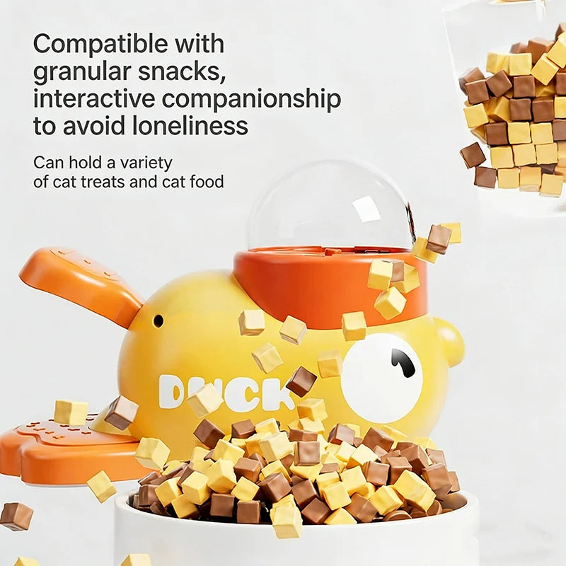 Little Yellow Duck Treat Dispenser. Cat/Dog Toy. Self Play Boredom Relief. Interactive Launcher, IQ Training, Slow Feeder Puzzle Toys