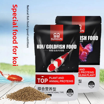 SUNSUN Koi Ornamental Fish, Goldfish Feed. High Spirulina Color Enhancing Fish Food