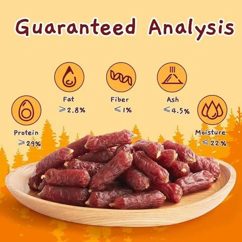 Duck Sausage Dog Treats –100g, Delicious Taste，Best Chews for Training Small & Large Dogs