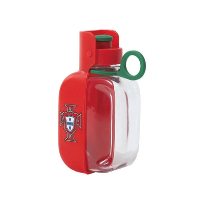Portuguese football team pet dog and cat drinking bowl. Outdoor travel, leak-proof puppy water fountain