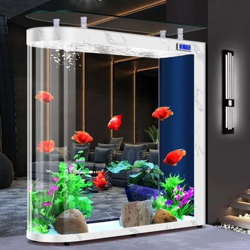 A139 Fish tank living room, floor partition glass aquarium. Household medium and large screen self-circulation free water change