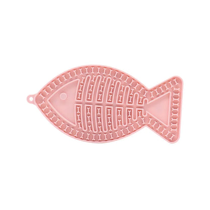Silicone Pet Licking Mat. Cat Anti-choking With Slow Food Bowl. Puppy Bath Distracted Licking Plate.