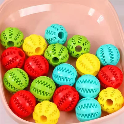 Pet Food and Treat Feeder. Dog Ball, Nontoxic, Bite Resistant Interactive Chew Toy. Teeth Cleaning Ball.