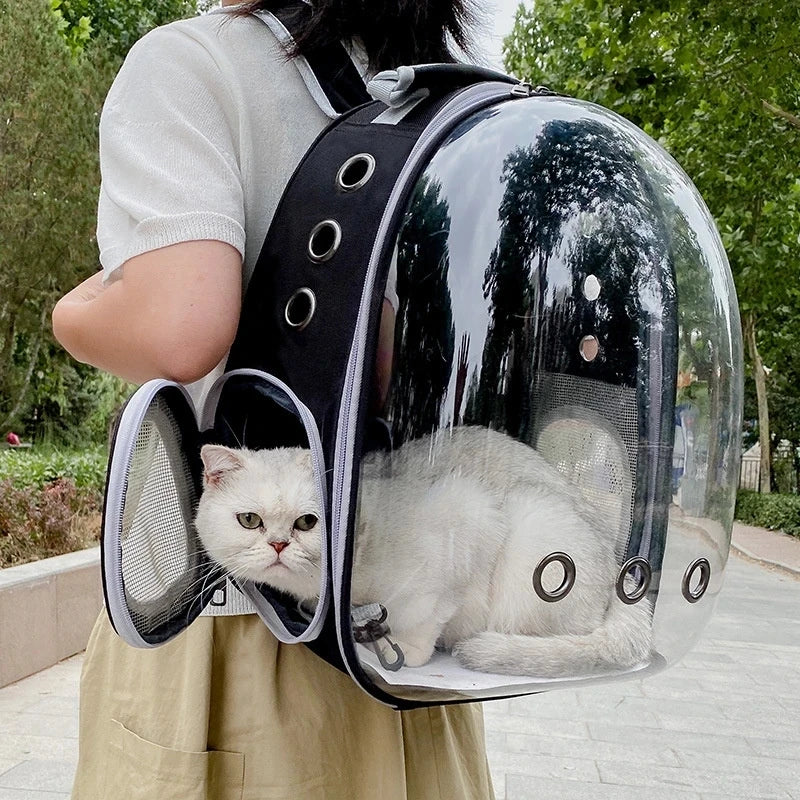 Pet Cat Carrying Bag. Pet Backpacks. Breathable, Portable & Transparent Backpack for Cats and  Puppies Transport .Carrier Space Capsule Bags