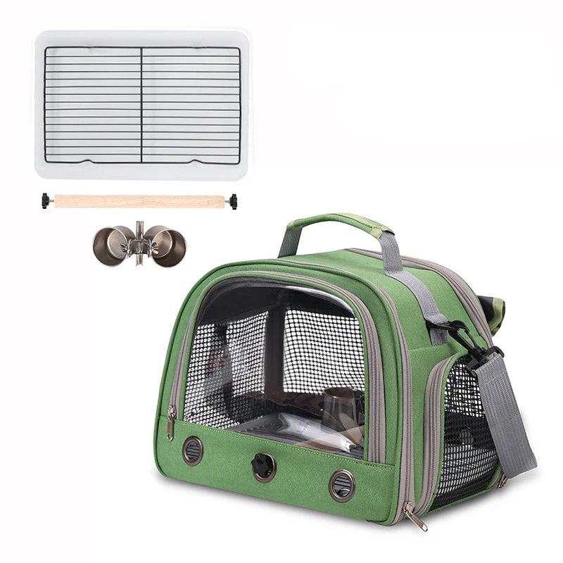 Pet Bird Carrier Bag. Outdoor, Portable, One Shoulder, Breathable Birdcage. Perch Platform, Parrot Cage Bird Supplies For Parakeet