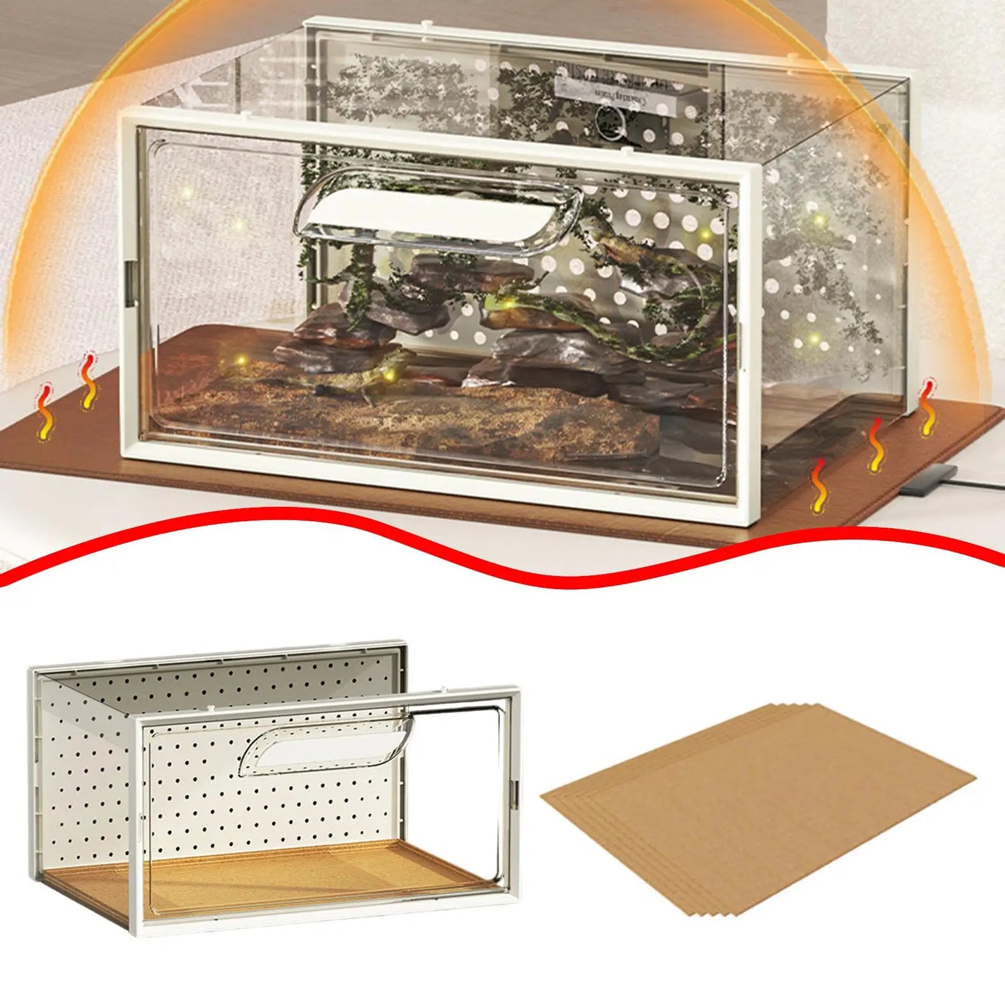 Reptile Terrarium. Breathable Habitat Case. Professional Reptile Breeding Box. Cage for Snake's & Spiders