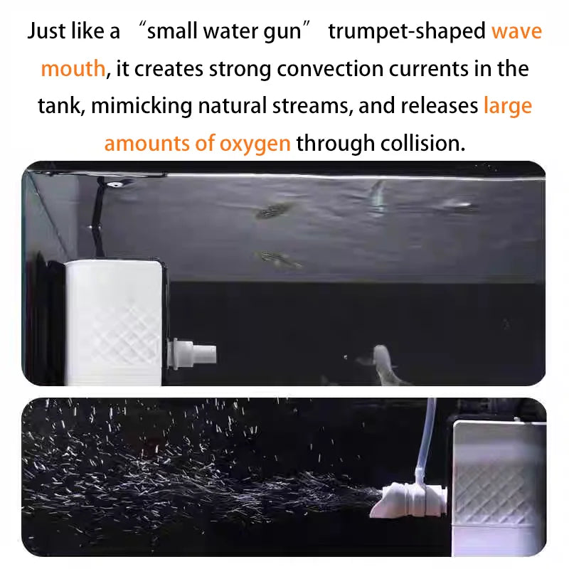 Silent Fish Tank Filters Water Purification Cycle. Three-In-One Built-In Small Aquarium Filtration System Oxygen Pump 25W