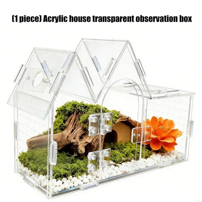 Reptiles Acrylic Terrarium House Enclosure. Tanks Box, Easy Movement & Cleaning and Full Pet Easy Monitoring