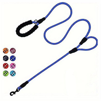 Rope Dog Leash, 6ft long, Padded Two Handle,Heavy Duty,Reflective Double Handles Lead for Control Safety Training,Leash