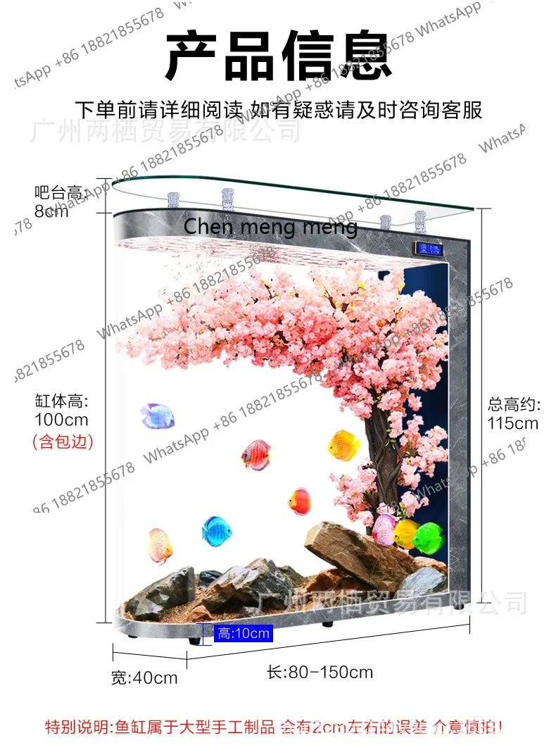 A139 Fish tank living room, floor partition glass aquarium. Household medium and large screen self-circulation free water change
