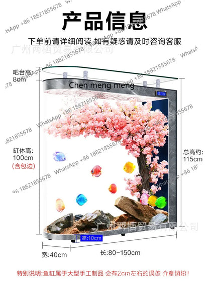 A139 Fish tank living room, floor partition glass aquarium. Household medium and large screen self-circulation free water change