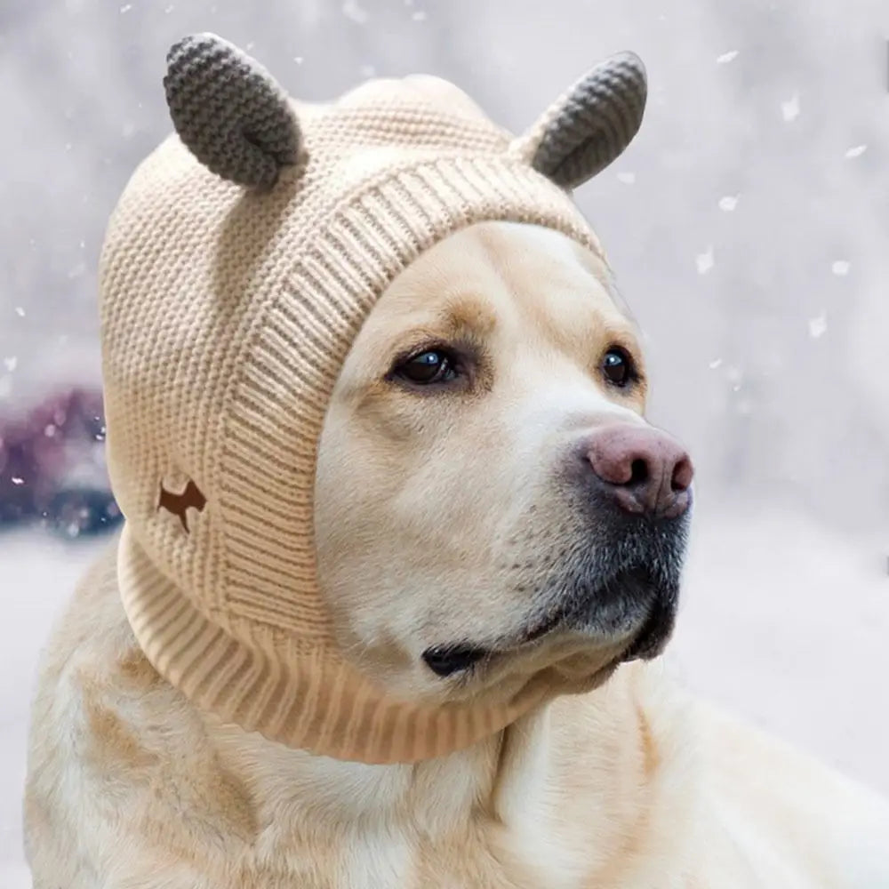 Quiet Dog Ear Muffs. Noise Protection. Pet Ear Covers. Knitted Hat. Anxiety Relief, Winter Warm Earmuffs For Medium Large Dogs. New