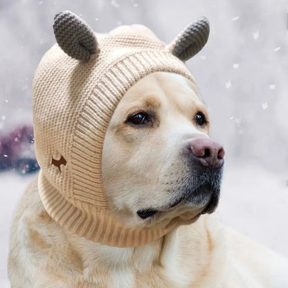 Quiet Dog Ear Muffs. Noise Protection. Pet Ear Covers. Knitted Hat. Anxiety Relief, Winter Warm Earmuffs For Medium Large Dogs. New