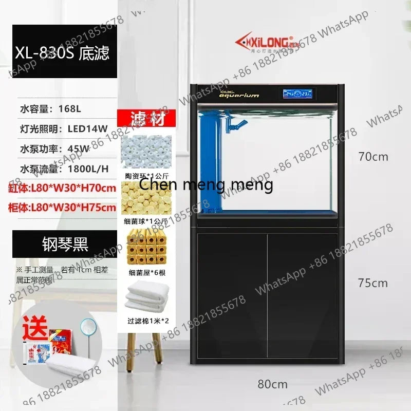 DD132 fish tank bottom filter aquarium. Ultra-white glass. Living room/ household ecological water-free medium and large