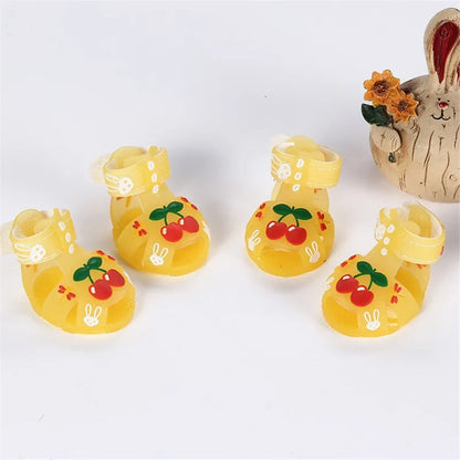 Dog Summer Sandals. Cartoon Fashionable. Anti-slip, Breathable Rain Boots, Waterproof, Wear-resistant