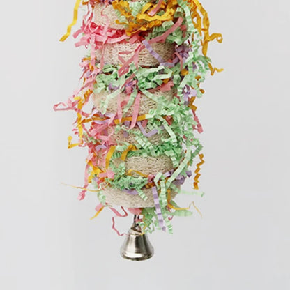 Parrot Toys Swing. Natural loofah. Hanging with Bell. Cockatiel and Parakeet Pet Bird Bites, Climb Chew Toys