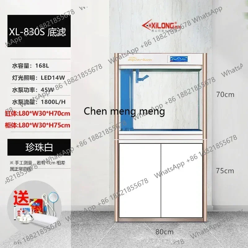 DD132 fish tank bottom filter aquarium. Ultra-white glass. Living room/ household ecological water-free medium and large