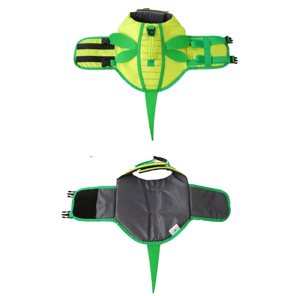Dog Life Jacket for Swimming, Boating. Pet Safety Floatation Vest/Life Preserver with Rescue Handle For Cats and Small or Medium Dogs