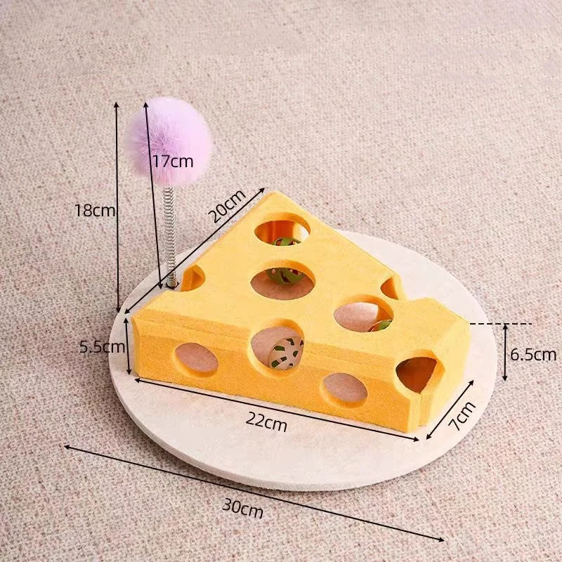 Pet Cat Puzzle Maze Holes. Felt Box With Bell Ball. Kitten Playing Toys Interactive.