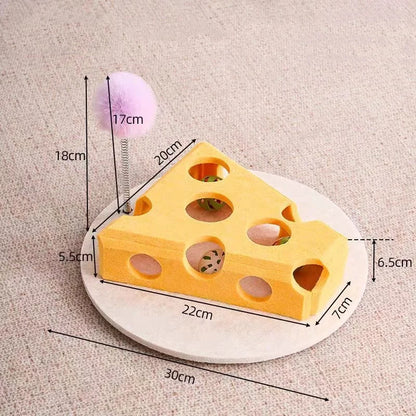 Pet Cat Puzzle Maze Holes. Felt Box With Bell Ball. Kitten Playing Toys Interactive.