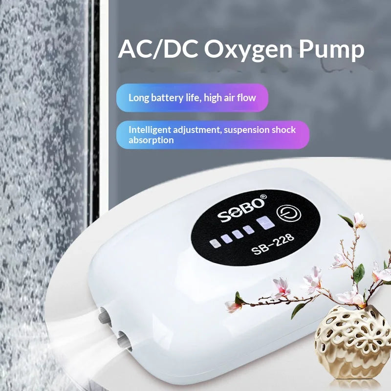 USB Rechargeable, portable Aquarium Air Pump with Battery Outdoor Oxygenator Mini Aerator