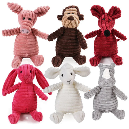 Pet Dog Molar Toy Vent. Training. Corduroy Monkey, Pig, Voice Plush Toy, Dog Tooth Cleaning. Toys for Large Dogs