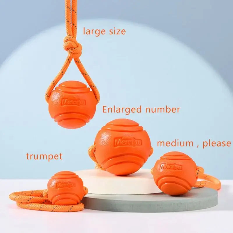 Dog Training Ball on Rope. Cotton Rope Ball. Nontoxic, Durable Interactive Dog Toy for Big/ Small Dogs. Catching/Throwing /Tugging