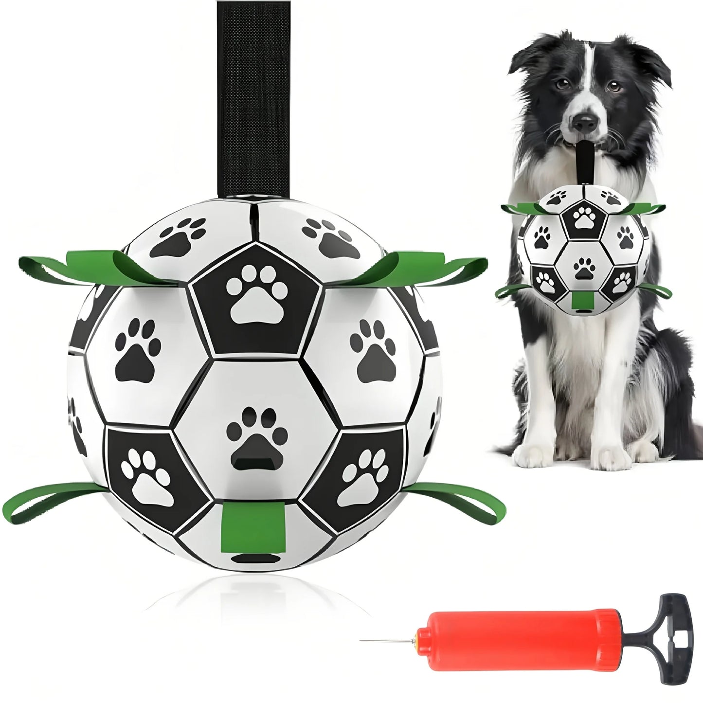 Interactive Dog Soccer Toy with A Grip Ring, Durable Water Ball for Dogs, Dog Chasing and Playing Toy, Without Battery
