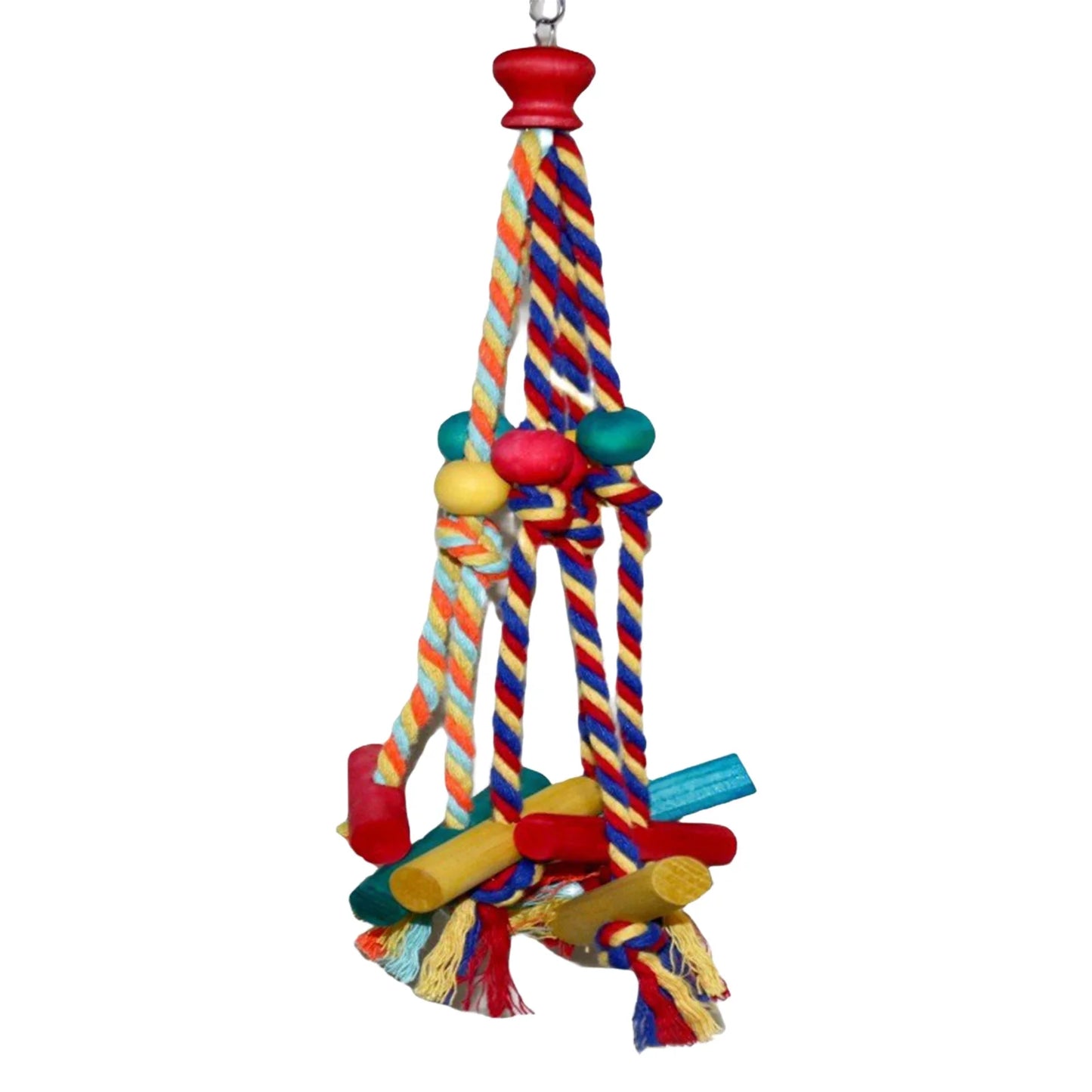 Cage Hanging . Bird Climbing, Chewing Toys. Multicolored Natural Wooden Bird Chewing Toys for Conure, Cockatiel, Budgies and others.