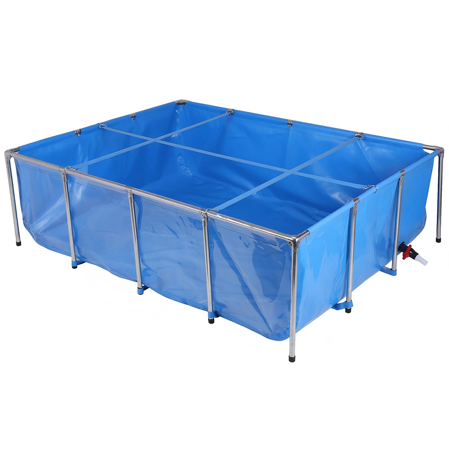 880Gallon Rectangular Goldfish Tank with Transparent Viewing Panel 400LBS Capacity with Drain Valve for Koi/Goldfish Breeding