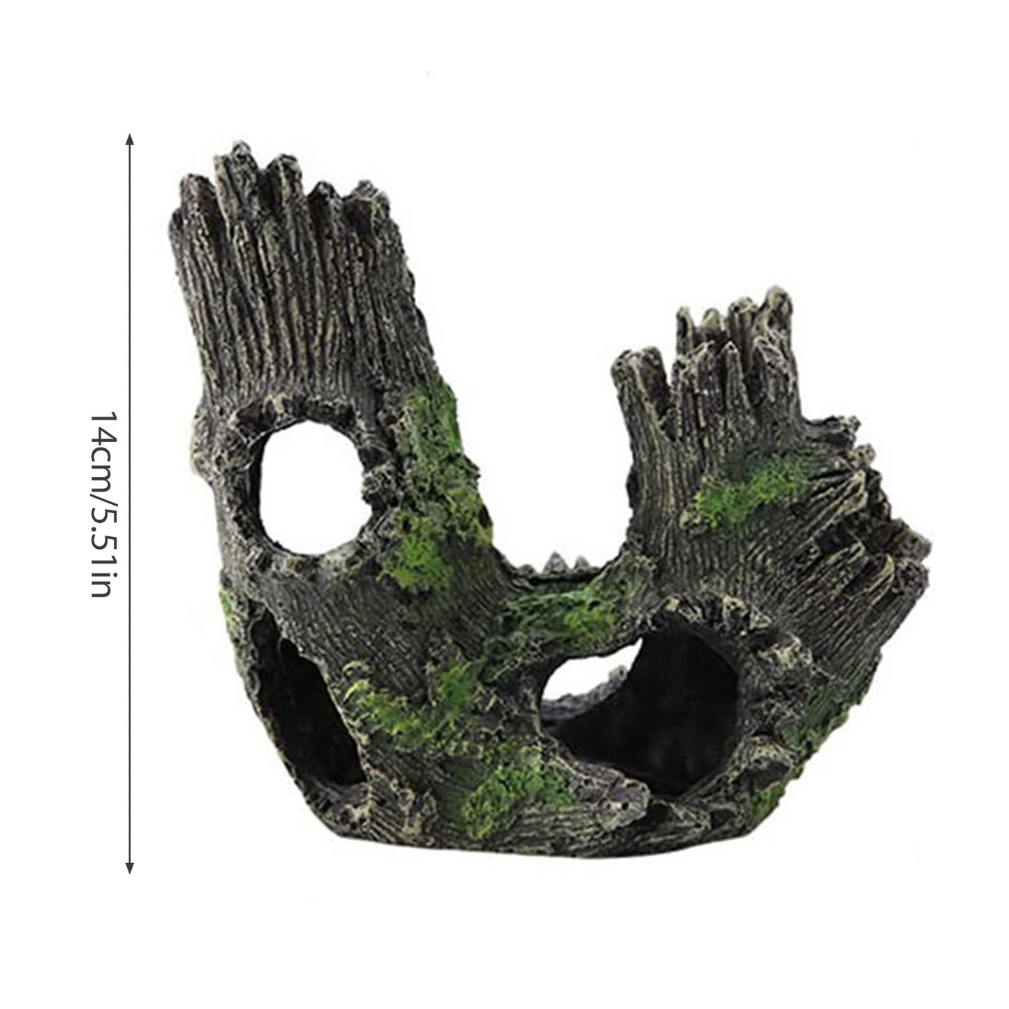 Aquarium Hollow Log Decor Multifunction Resin Fish Hiding Cave. Non-toxic for Fish Tank