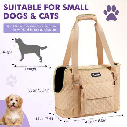 Pawaboo Dog Purse. Carrier for Small Dogs with Pocket. Lightweight Dogs and Puppies. Tote Bag Carrier. Dog Carriers. Soft Sided