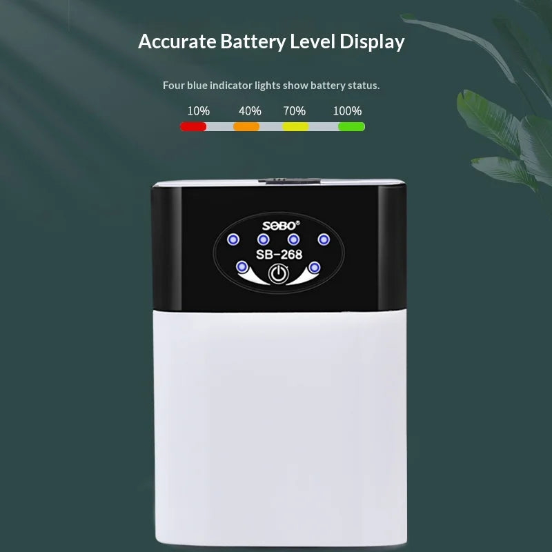 USB Rechargeable, portable Aquarium Air Pump with Battery Outdoor Oxygenator Mini Aerator