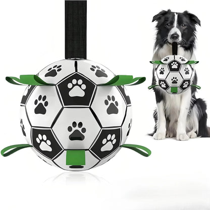 Interactive Dog Soccer Toy with A Grip Ring, Durable Water Ball for Dogs, Dog Chasing and Playing Toy, Without Battery