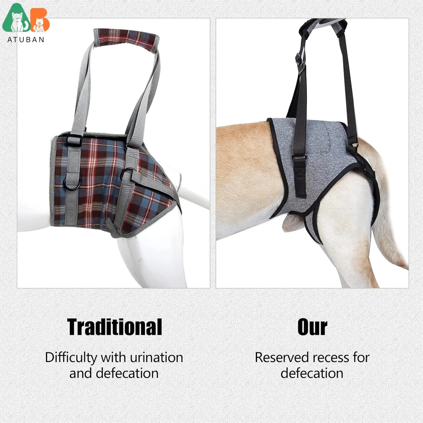 Dog Sling for Dogs.. Hind Leg Support to Help Rehabilitate The Hind Limbs of Elderly Dogs. Weak Hind Legs, Disabilities and Injuries